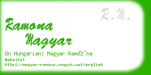 ramona magyar business card